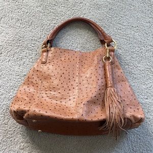 GILI Leather Ostrich Large Tote / Shoulder Bag